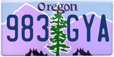 OR license plate 983GYA