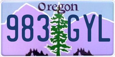 OR license plate 983GYL