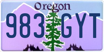 OR license plate 983GYT