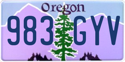 OR license plate 983GYV