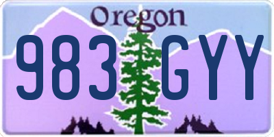OR license plate 983GYY