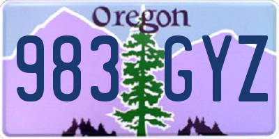 OR license plate 983GYZ