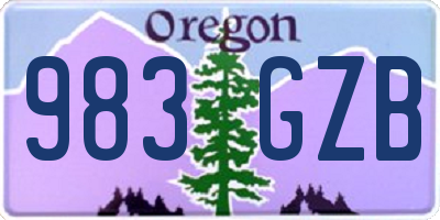OR license plate 983GZB