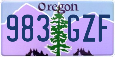 OR license plate 983GZF