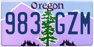 OR license plate 983GZM