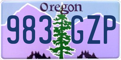OR license plate 983GZP