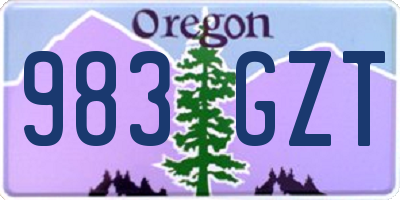OR license plate 983GZT