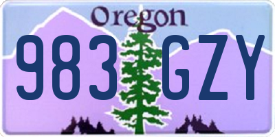 OR license plate 983GZY
