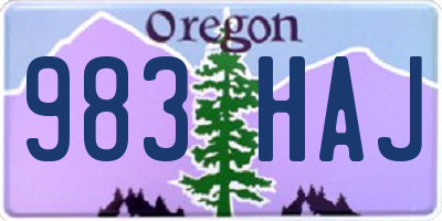 OR license plate 983HAJ