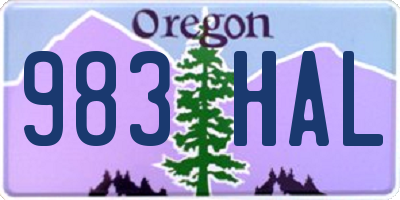 OR license plate 983HAL