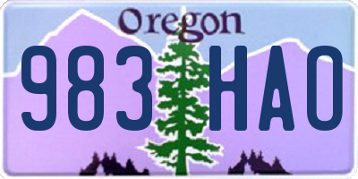 OR license plate 983HAO
