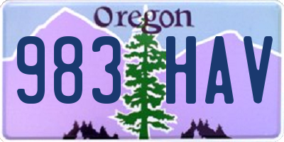 OR license plate 983HAV