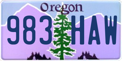 OR license plate 983HAW