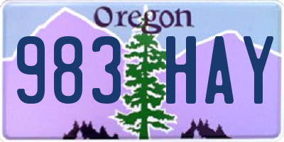OR license plate 983HAY
