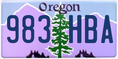 OR license plate 983HBA