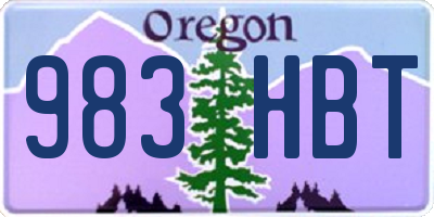 OR license plate 983HBT