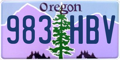 OR license plate 983HBV