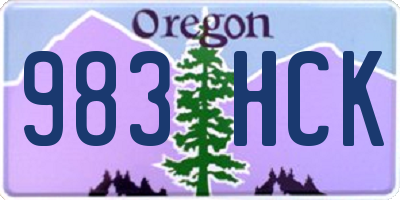 OR license plate 983HCK