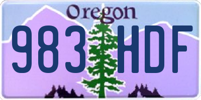 OR license plate 983HDF