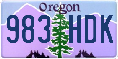 OR license plate 983HDK