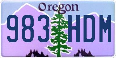 OR license plate 983HDM