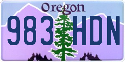 OR license plate 983HDN