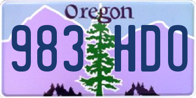 OR license plate 983HDO