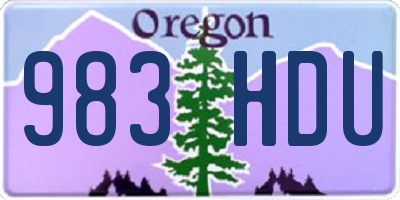 OR license plate 983HDU