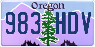 OR license plate 983HDV