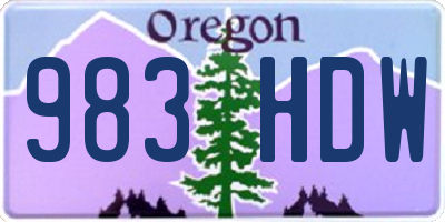 OR license plate 983HDW