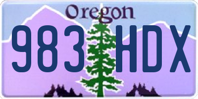 OR license plate 983HDX