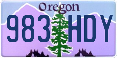 OR license plate 983HDY