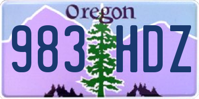 OR license plate 983HDZ