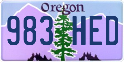 OR license plate 983HED