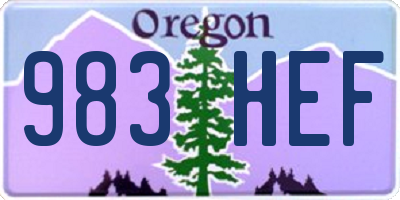 OR license plate 983HEF