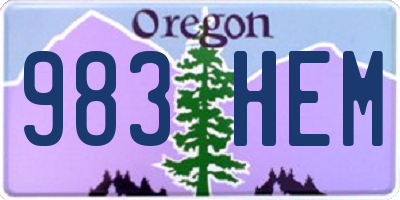 OR license plate 983HEM