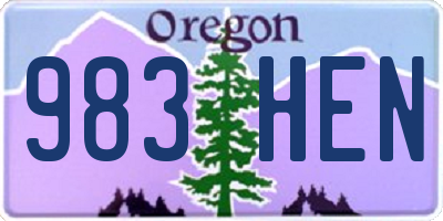 OR license plate 983HEN