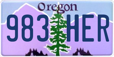 OR license plate 983HER