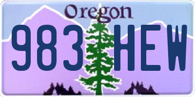 OR license plate 983HEW