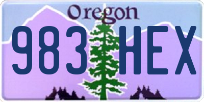 OR license plate 983HEX