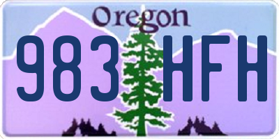OR license plate 983HFH