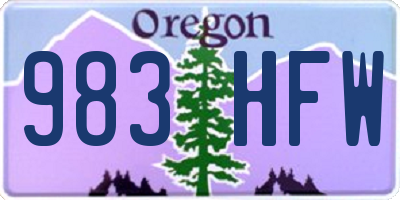 OR license plate 983HFW