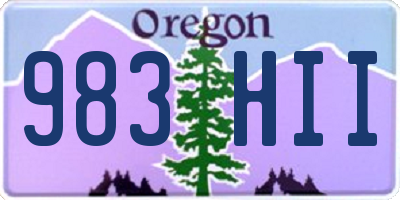 OR license plate 983HII