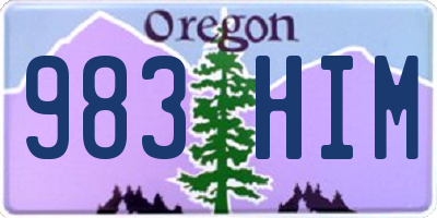 OR license plate 983HIM