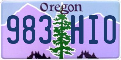 OR license plate 983HIO
