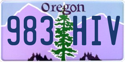 OR license plate 983HIV