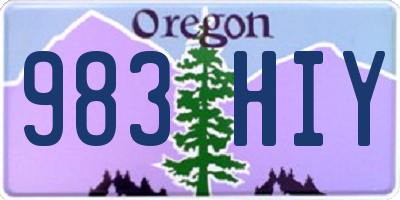 OR license plate 983HIY