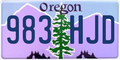 OR license plate 983HJD