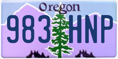 OR license plate 983HNP