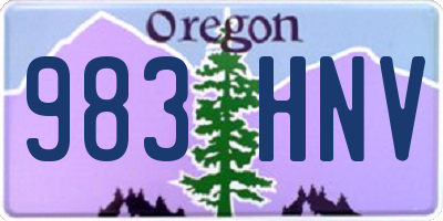 OR license plate 983HNV